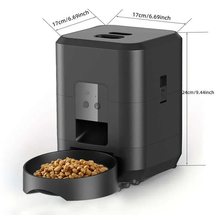 Mini WiFi 2L Automatic Feeder with APP Dog Food Dispenser Timed Auto Programmable 4 Meals Per Day for Dry Food Pet Feeder