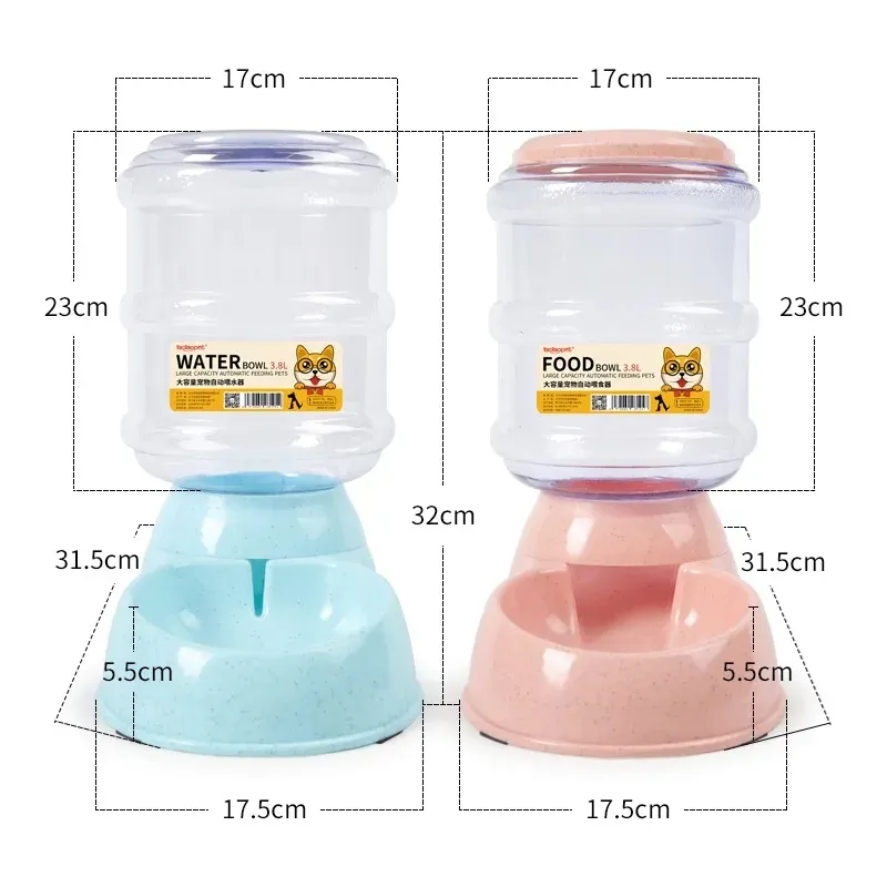 Dog Automatic Feeder Plastic Water Bottle Cat Bowl Feeding and Drinking Dog Water Dispenser Pet Feeding Bowl Pet Supplies