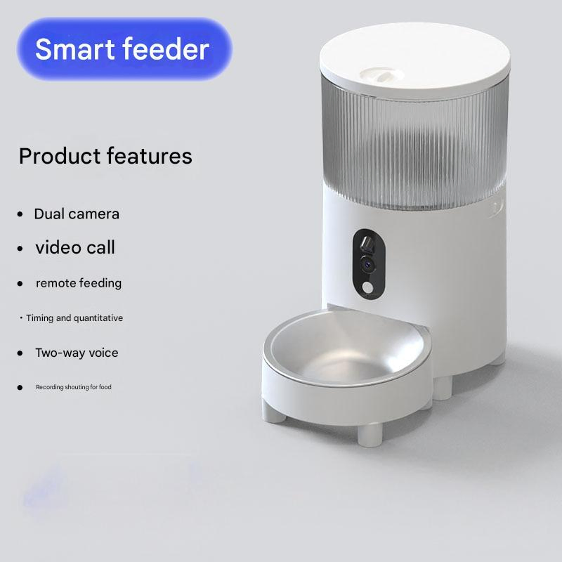 Automatic Pet Feeder with HD Camera &amp; Voice Smart Cat &amp; Dog Feeder APP Control, Scheduled Feeding, 3L Large Capacity
