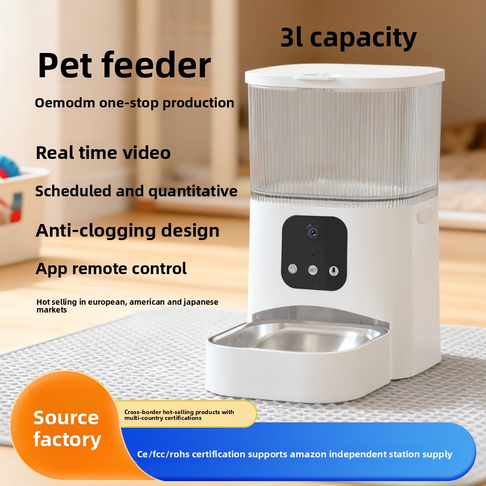 Pet Automatic Feeder Large Capacity 3L Timed Quantitative Remote Feeding Wifi Smart Pet Feeder for Dogs and Cats