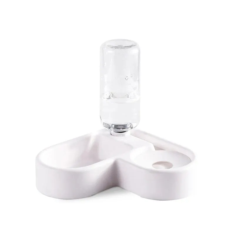 Space Saving Automatic Anti-Rollover Pet Dog Cat Food Feeder Bowl Water Dispenser