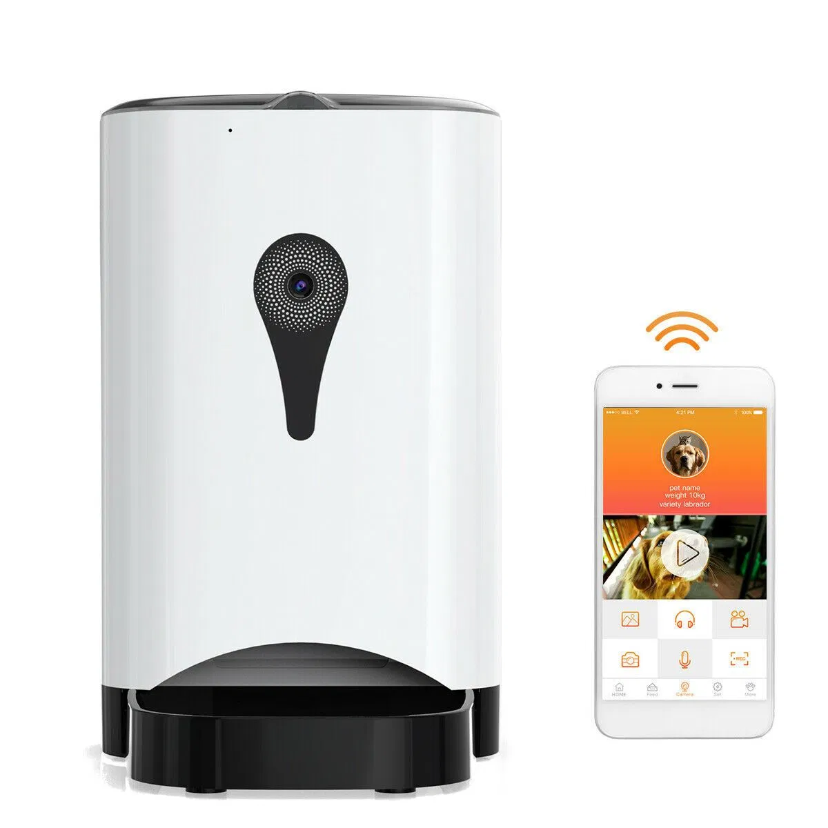 Pet Bowl 4.5L Pet Feeder WiFi Remote Control Fashion Smart Automatic Pet Cat Dog Feeder Food Rechargeable with Video Monitor Pet Products