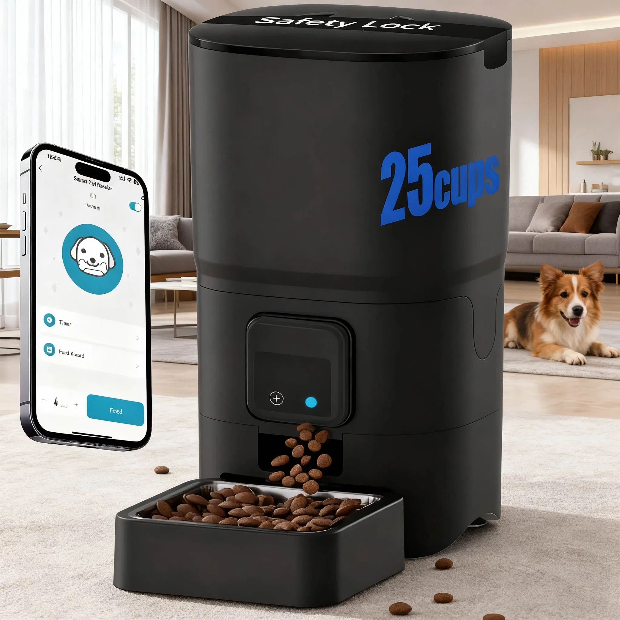 OEM 6L Dual-Bowl Smart Automatic Pet Feeder Worry-Free Feeding, Moisture-Proof Cat Dog Feeder