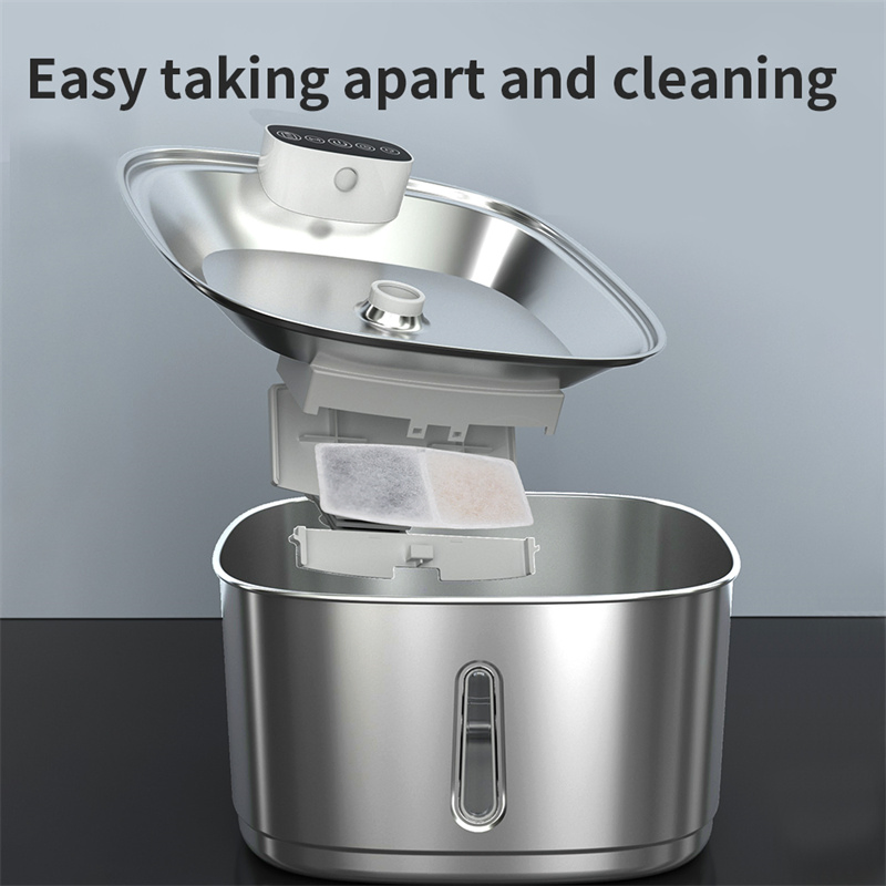 Stainless Steel Cat Water Fountain Intelligent Pet Drink Water Dispenser Automatic