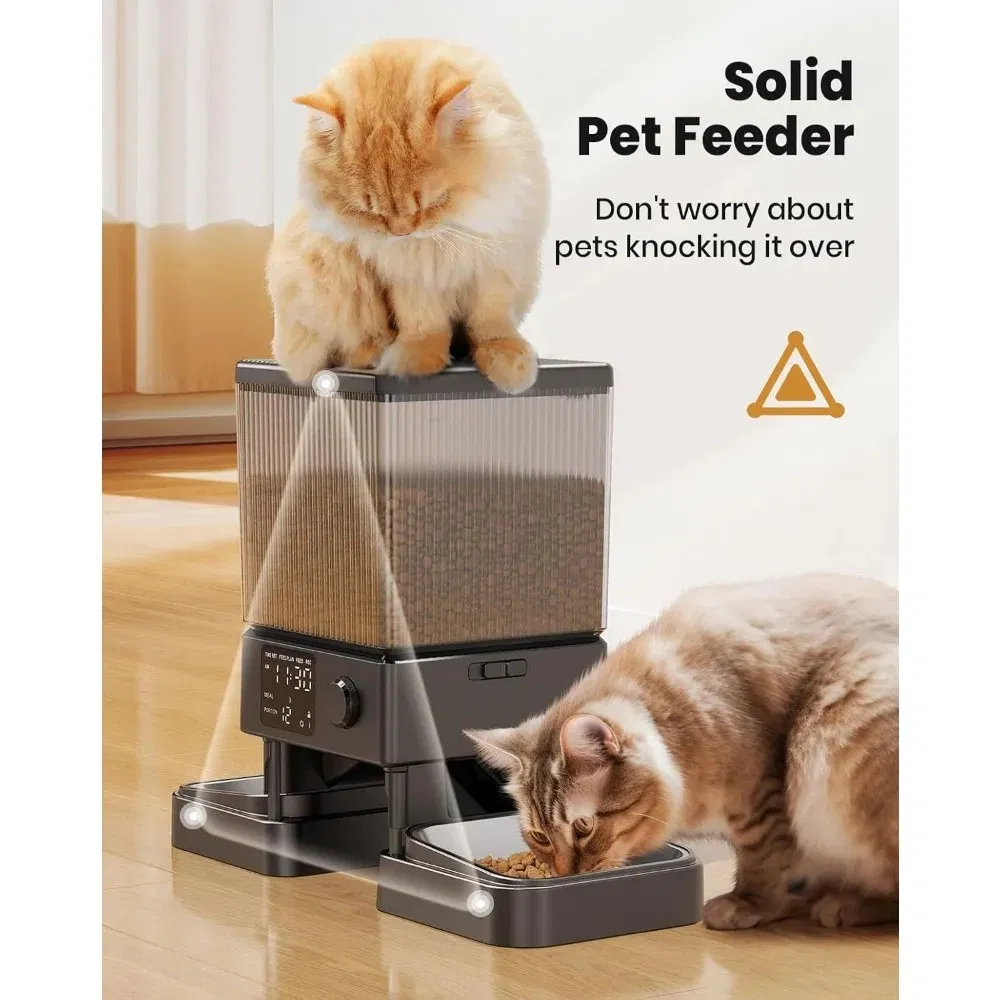 Two Cat Dog Automatic Food Dispenser 5L Capacity Intelligence Pet Products Smart Pet Feeder with Dual Bowl for Pets Food Bowl