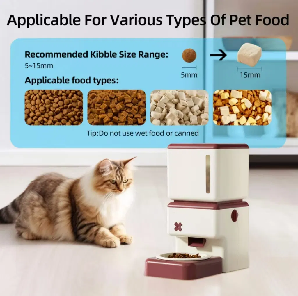 Automatic Pet Feeder 3.5L WiFi APP Control Visible Ceramic Bowl 1-5 Meals Timed Dual Power Supply Food Dispenser for Cats