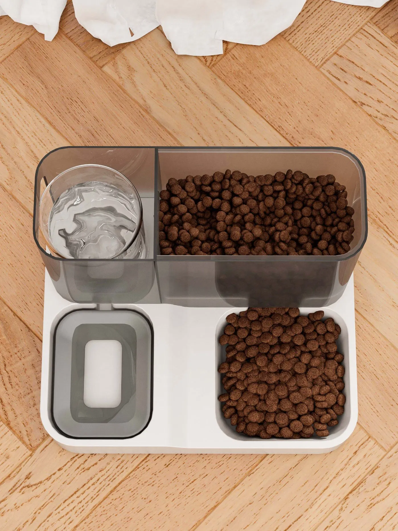 2 in 1 Pet Food and Water Dispenser Pet Feeder Bowl Dog Cat Automatic