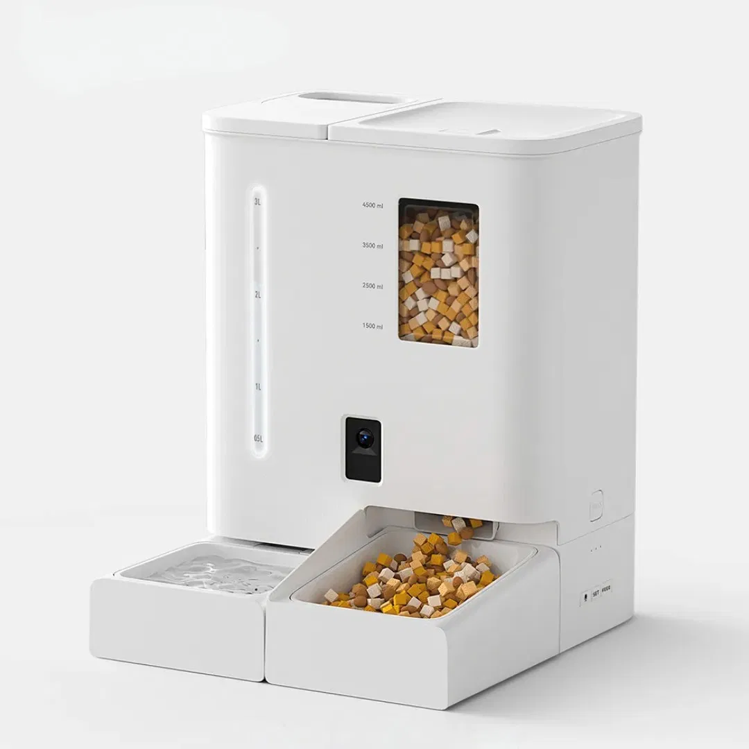 Food Grade Melamine Child Lock Automatic Smart Pet Feeder for Pet Safety