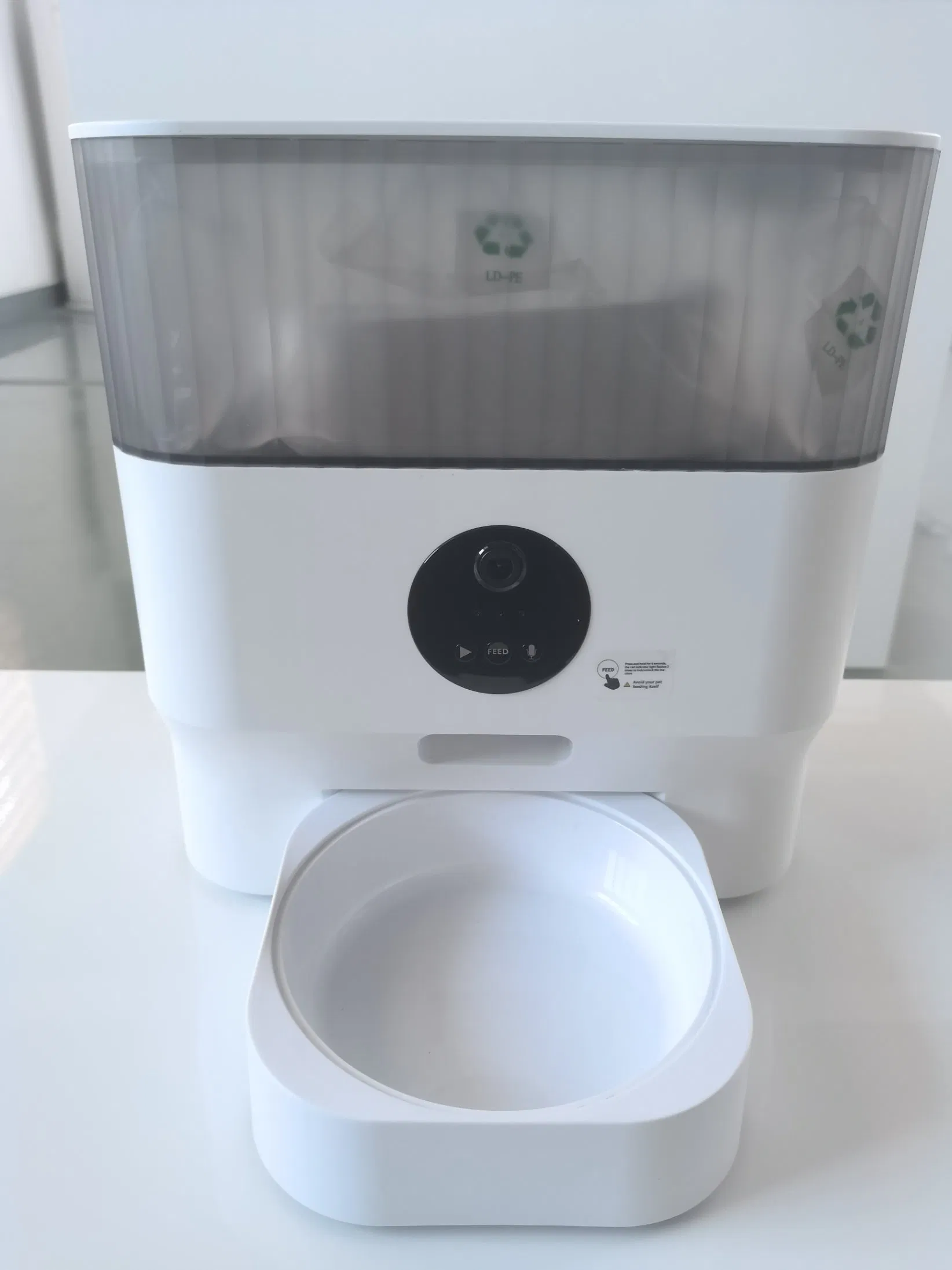 304 Stainless Steel Bowl Smart Pet Feeder with 10 Second Voice Recording