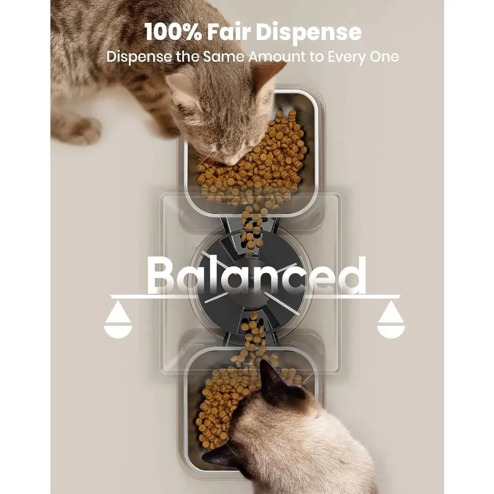 Two Cat Dog Automatic Food Dispenser 5L Capacity Intelligence Pet Products Smart Pet Feeder with Dual Bowl for Pets Food Bowl