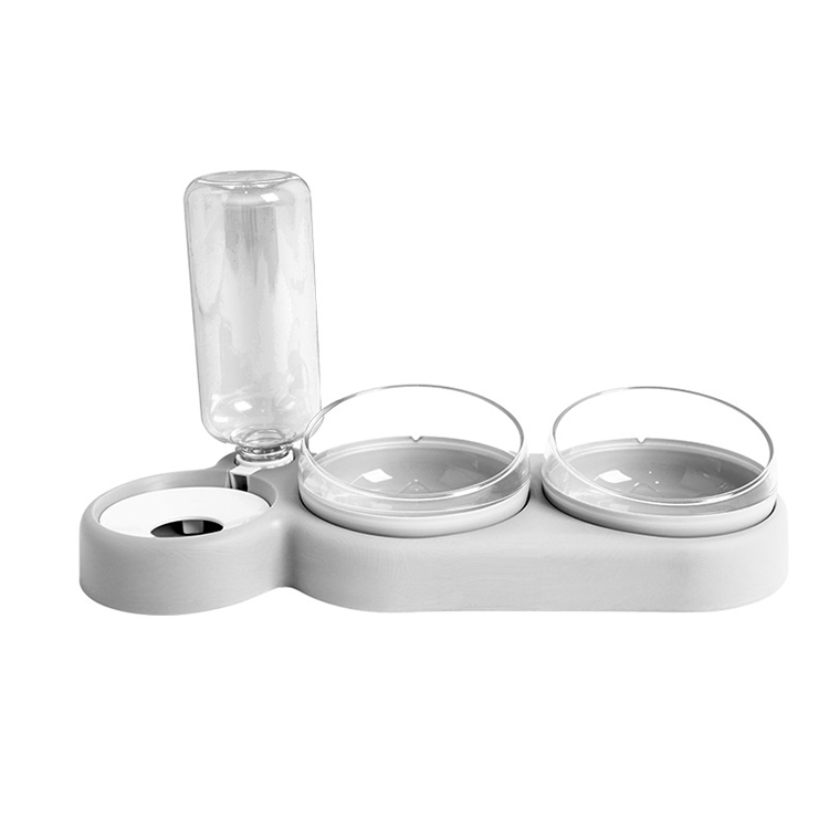 Pet Food Drinking Water Dispenser Double Bowls Feeder Cat Dog Food Water Drink Dispenser Automatic Pet Feeder