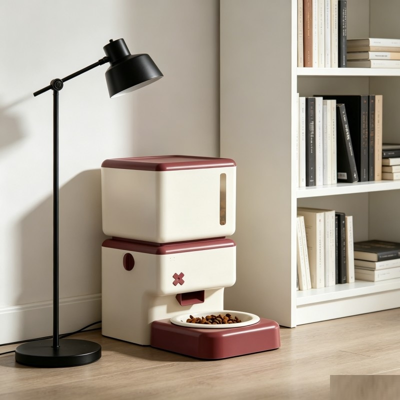 Dual Power Automatic Cat Feeder with Ceramic Bowl Pet Products