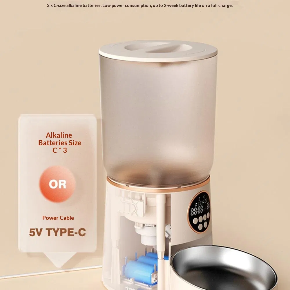 4.2L Smart Automatic Pet Feeder for Cats &amp; Dogs, Timed Portion Control Food Dispenser, BPA-Free -Coffee