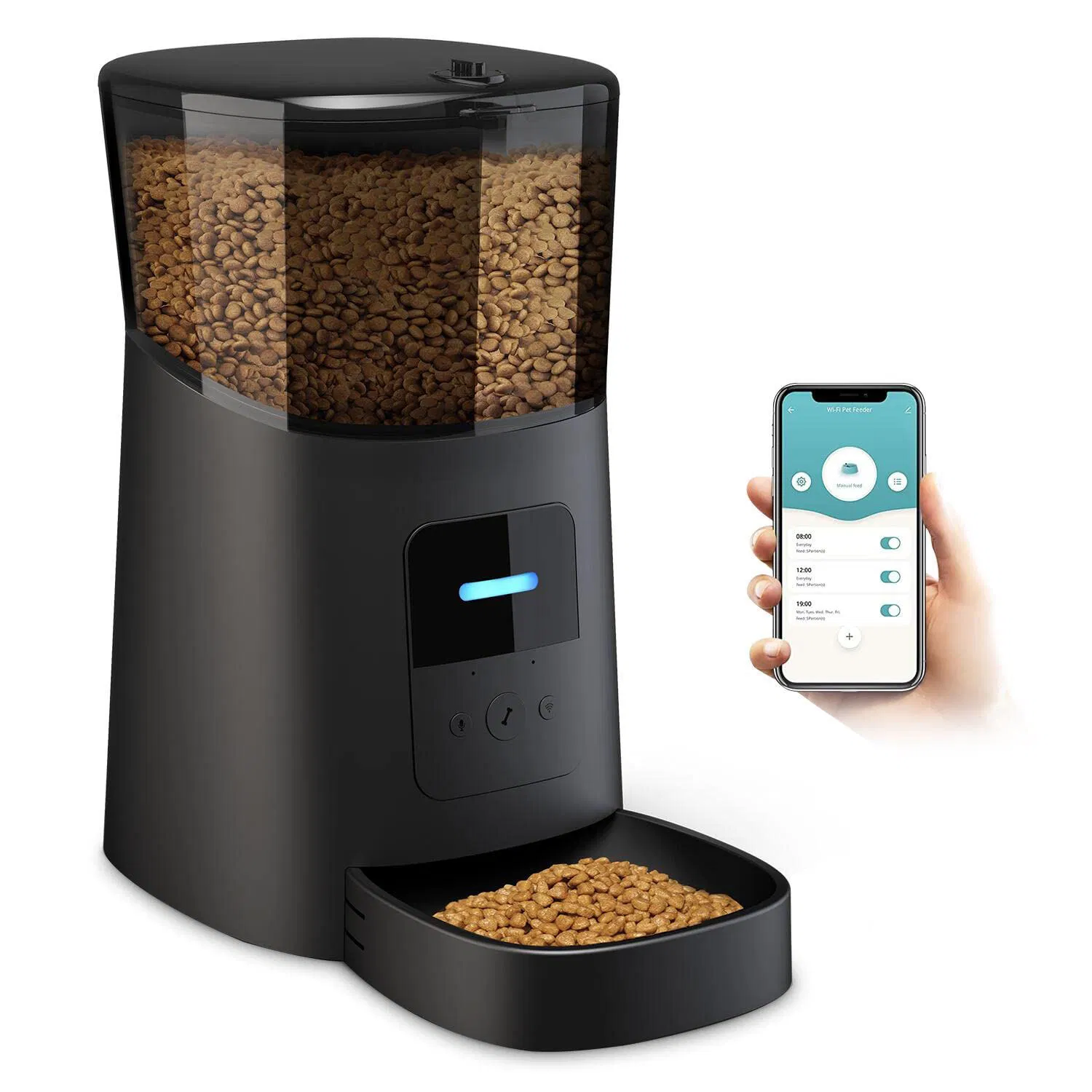 6L Smart Pet Feeder, APP Remote Control Automatic Feeder for Cats Dogs, Timed Portion Control Food Dispenser