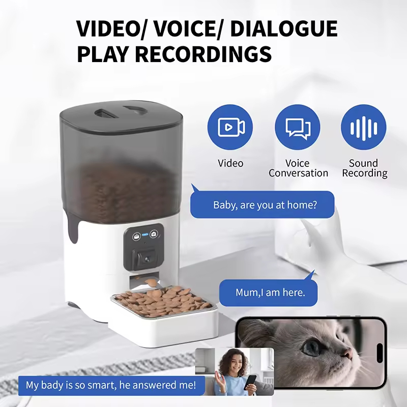 Automatic Cat Feeder with Camera Monitoring Pet Fixed Time Feeding Bowl