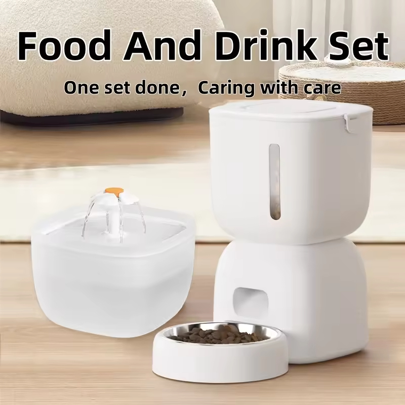 2025 Smart WiFi 3L Automatic Pet Feeder &amp; 2L Water Fountain Set, APP Control, Dual Power, Anti-Clog, Stainless Steel Bowl, OEM Available