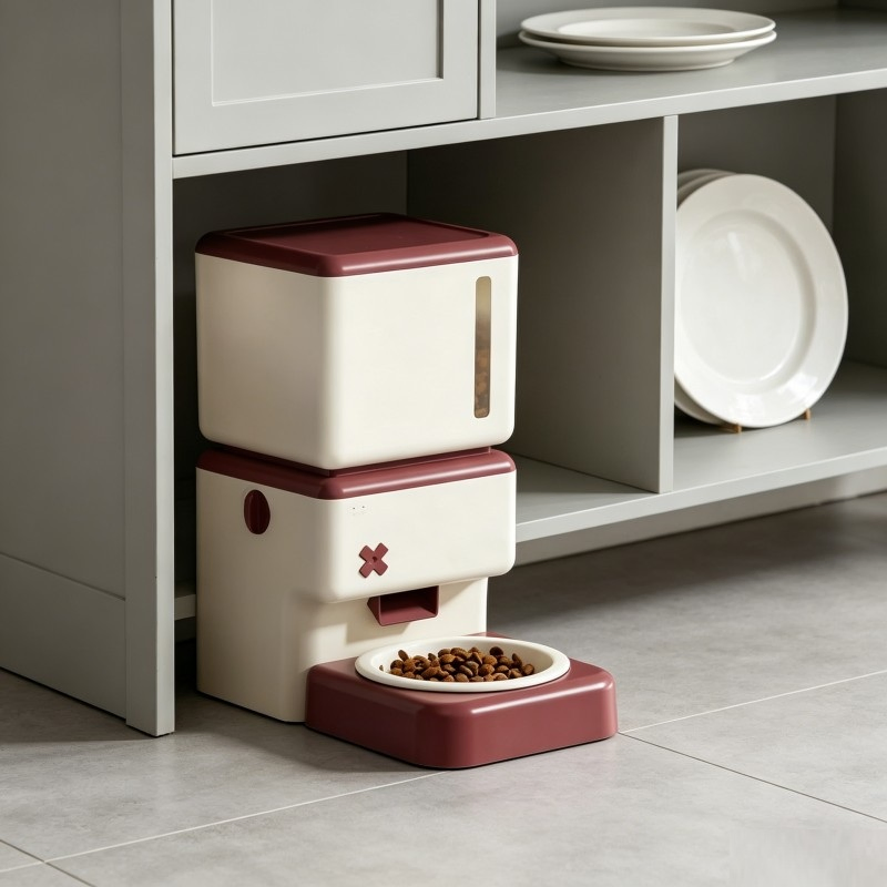 Dual Power Automatic Cat Feeder with Ceramic Bowl Pet Products
