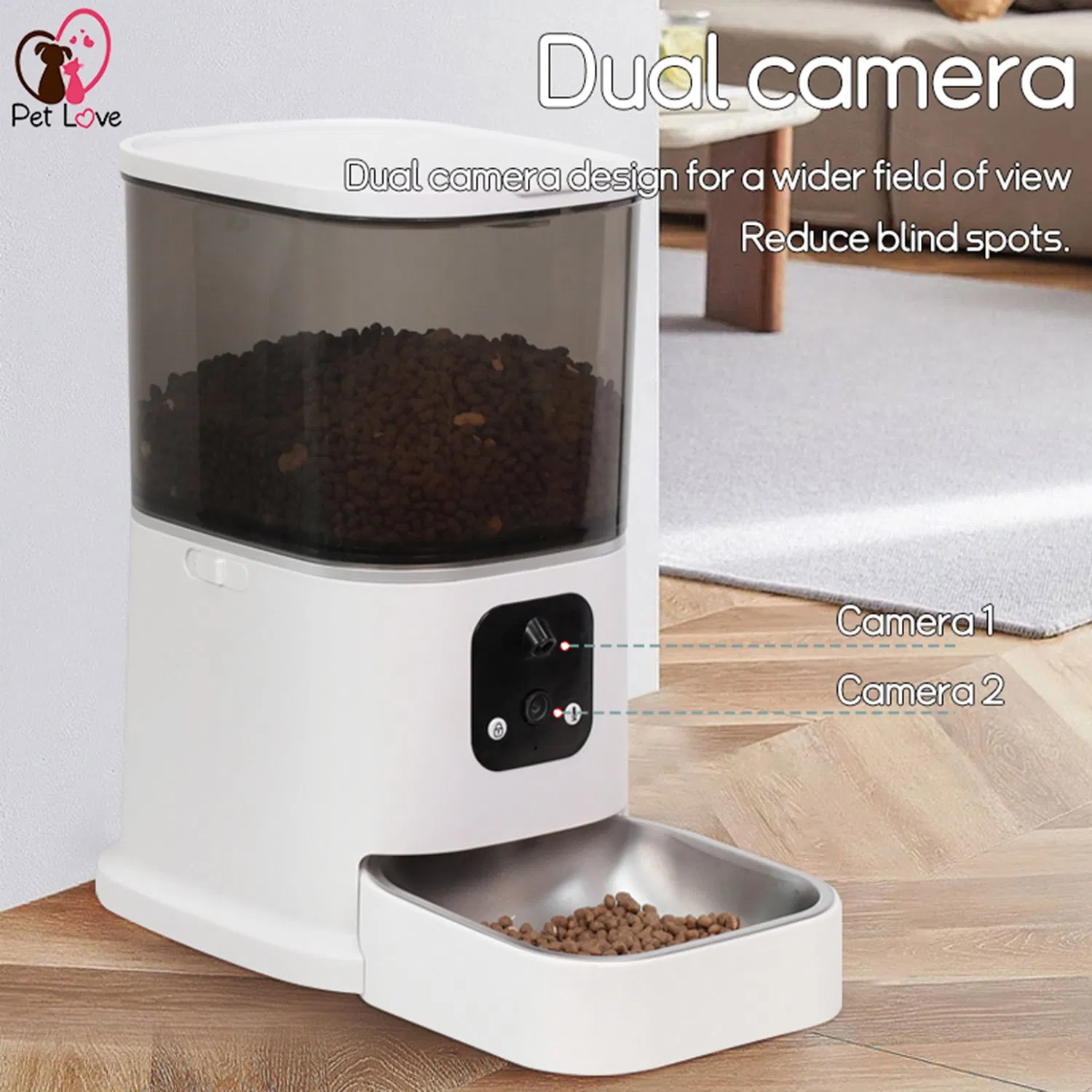 5L Automatic Cat &amp; Dog Feeder with Two Cameras and Remote Monitoring
