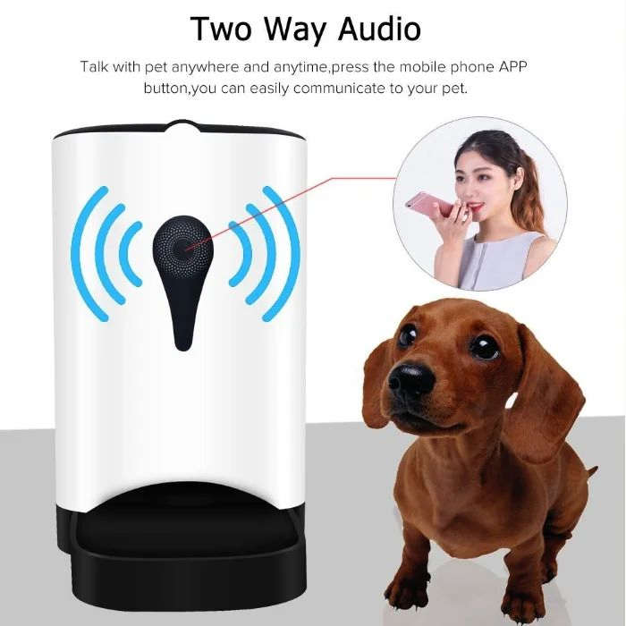 Pet Bowl 4.5L Pet Feeder WiFi Remote Control Fashion Smart Automatic Pet Cat Dog Feeder Food Rechargeable with Video Monitor Pet Products