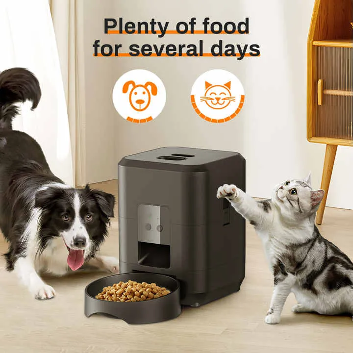 Mini WiFi 2L Automatic Feeder with APP Dog Food Dispenser Timed Auto Programmable 4 Meals Per Day for Dry Food Pet Feeder
