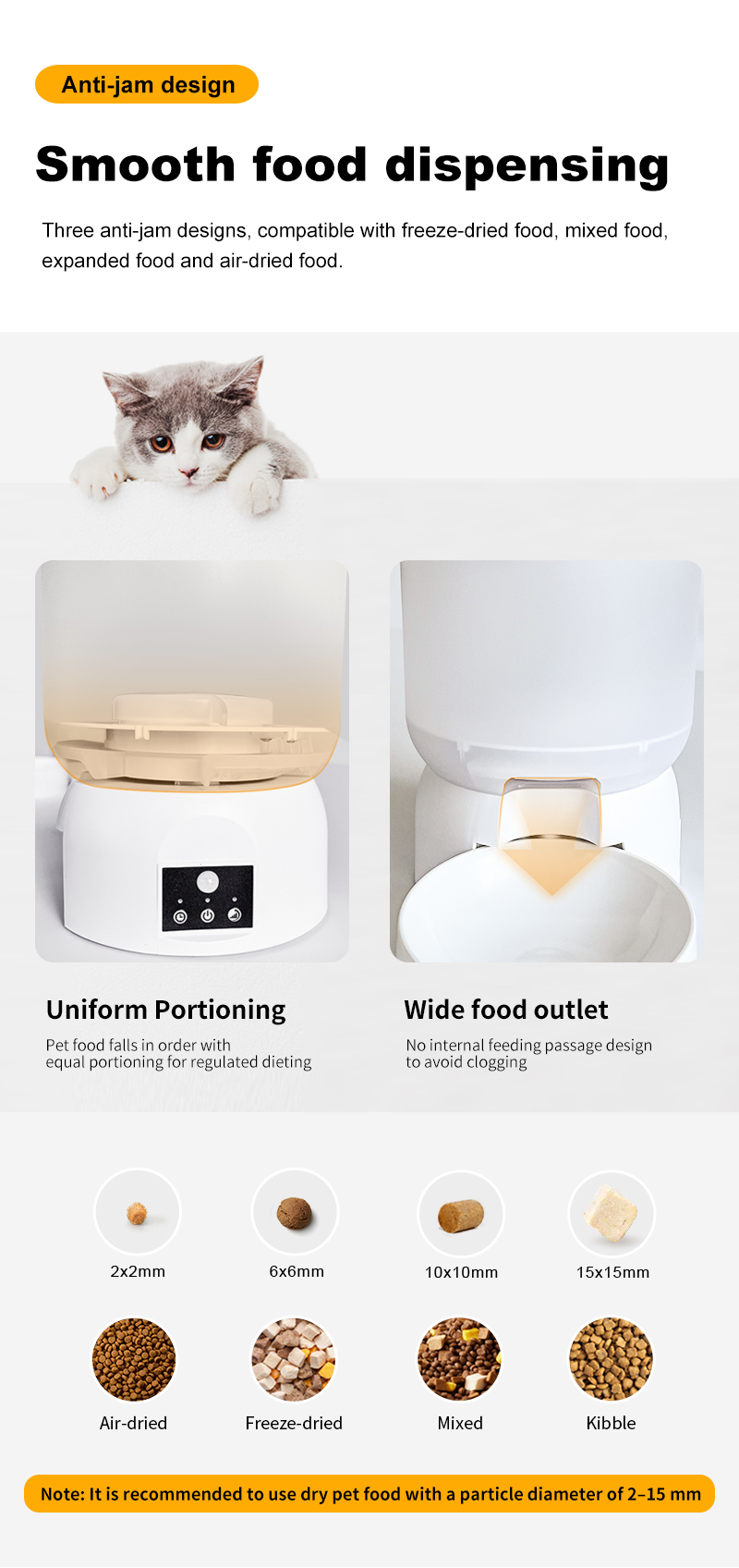 Smart Automatic Pet Feeder with Digital Timer Best Automatic Pet Feeder for Dogs Cats Timed Programmable Machine