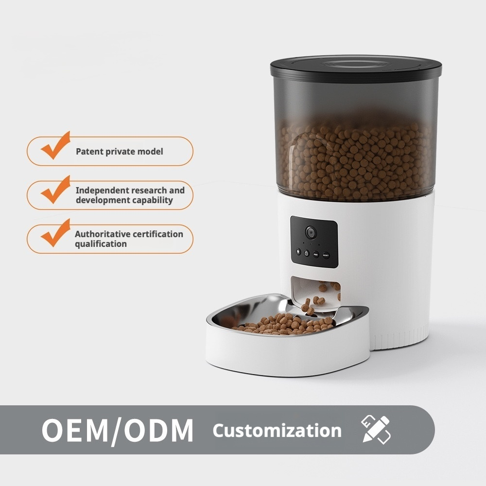3L Plastic Chargeable Video Recording Smart APP Controlled Pet Feeder with Remote Timed Feeding for Dry Pet Food