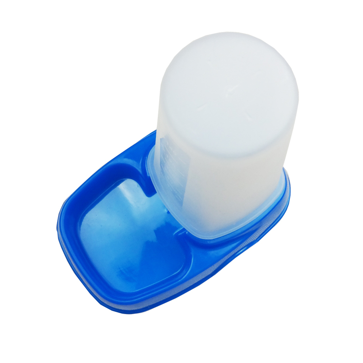 Large Capacity Automatic Plastic Pet Food Bowl Cat Eating Food Dispenser Colorful Dog Feeder