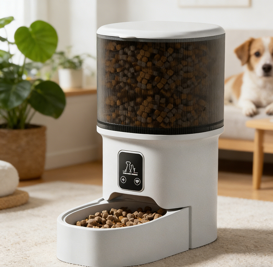 Automatic Feeding Device for Cats Dogs Timed Smart Feeder Wireless Remote Control Charge Solid 4L Capacity Eco-Friendly Durable