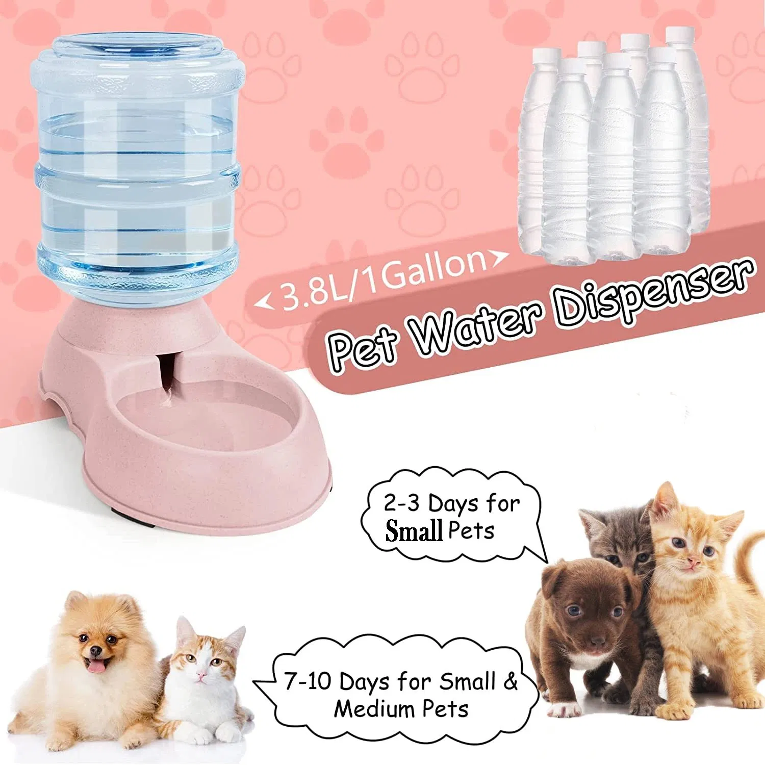 Automatic Water Dispenser Large Capacity Pet Feeder for Small Large Dog Food Bowl