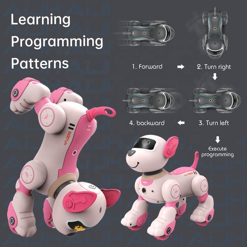 Aijh RC Stunt Robot Dog Perro Inteligente Walking Dancing Remote Control Robot Pet Ai Programming Smart RC Robot Toys