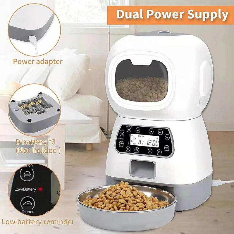 Pet Suppliers 3.5L Cat Dog Feeder with Timed Feeding Voice Recording
