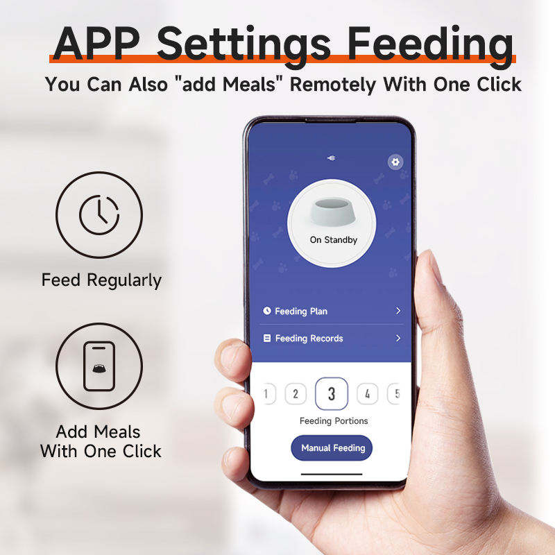 APP-Controlled Automatic Pet Feeder for Cats/Dogs with Stainless Bowl &amp; Timer
