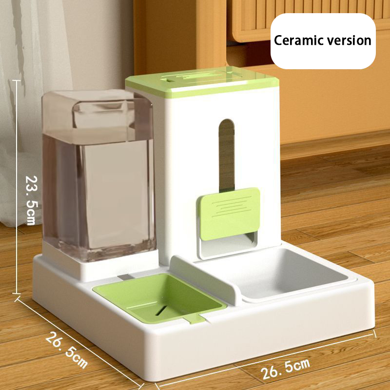 Pet Supplies Cat Bowl Dog Bowl Double Bowl Automatic Waterer Large Capacity Cat Bowl All-in-One Automatic Cat Feeder