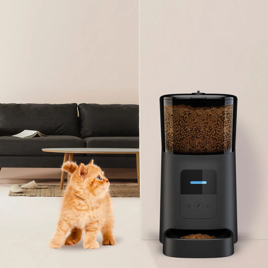 High Quality 6L WiFi Smart Automatic Pet Feeder with 1080P Camera, Dual Power Supply Dog & Cat Food Dispenser