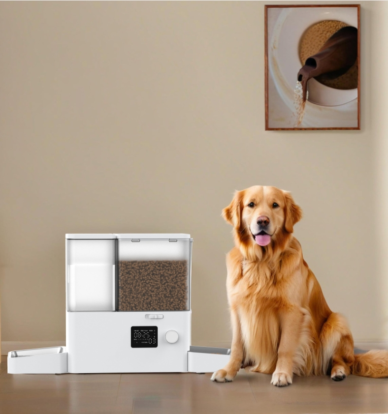 Factory New 2-in-1 Integrated Pet Water Grain Feeder WiFi Automatic All-in-One Timed Cat Dispenser Plastic Material Charge Power