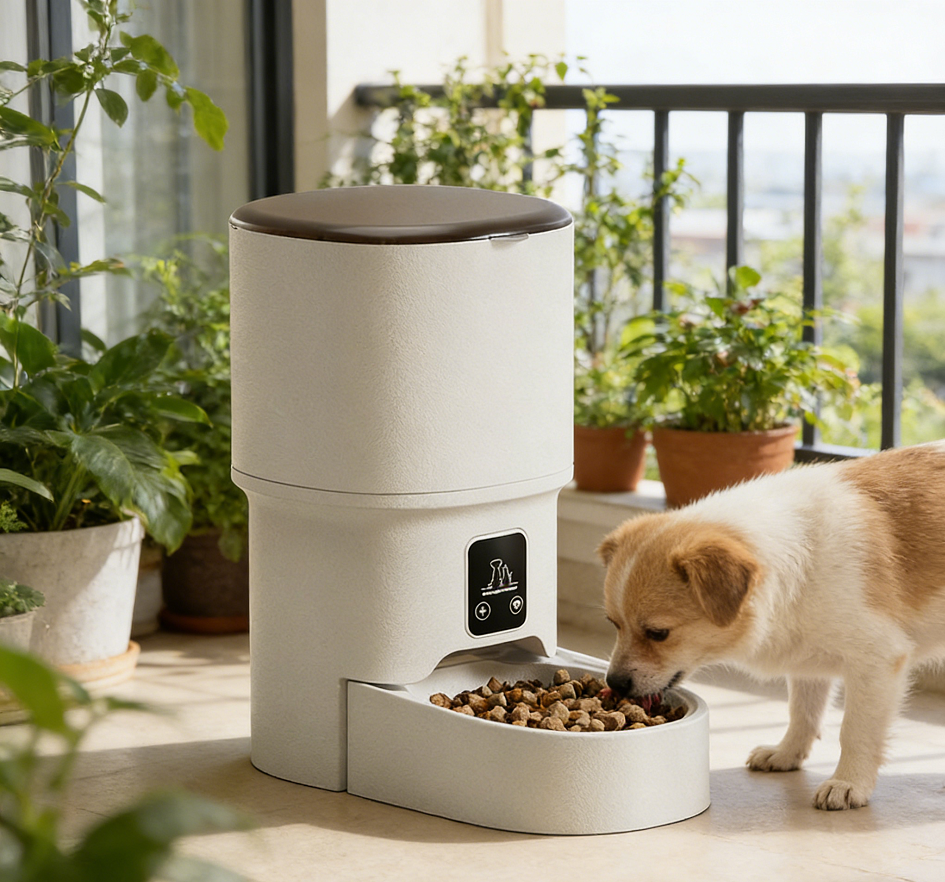 Automatic Feeding Device for Cats Dogs Timed Smart Feeder Wireless Remote Control Charge Solid 4L Capacity Eco-Friendly Durable