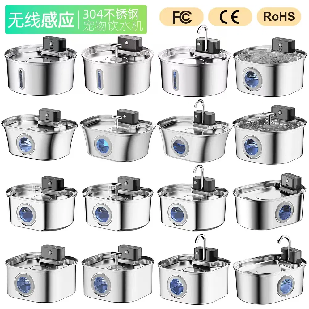 Stainless Steel Cat Water Fountain 3.2L Pet Water Fountain Dog Water Dispenser Automatic Cat Fountain Dog Bowls Cat Products
