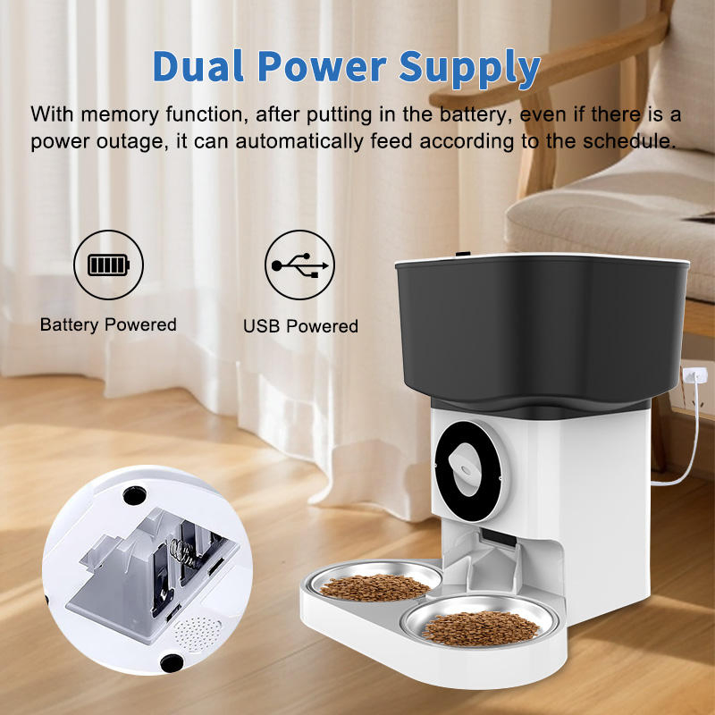Goldenhour HD Camera Pet Monitoring USB-Charged Automatic Pet Feeder for Dogs Cats with Anti-Clog