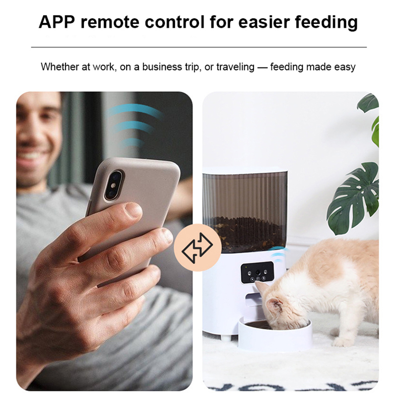 Automatic Cat Feeder with Camera 5L Dual Pet Timed Electric Smart APP Food Feeding Dispenser with APP Control for Remote Feeding