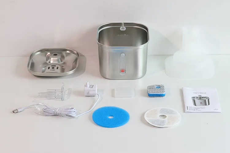 Stainless Steel Smart Automatic Pet Water Dispenser with Removable Fountain for Cats