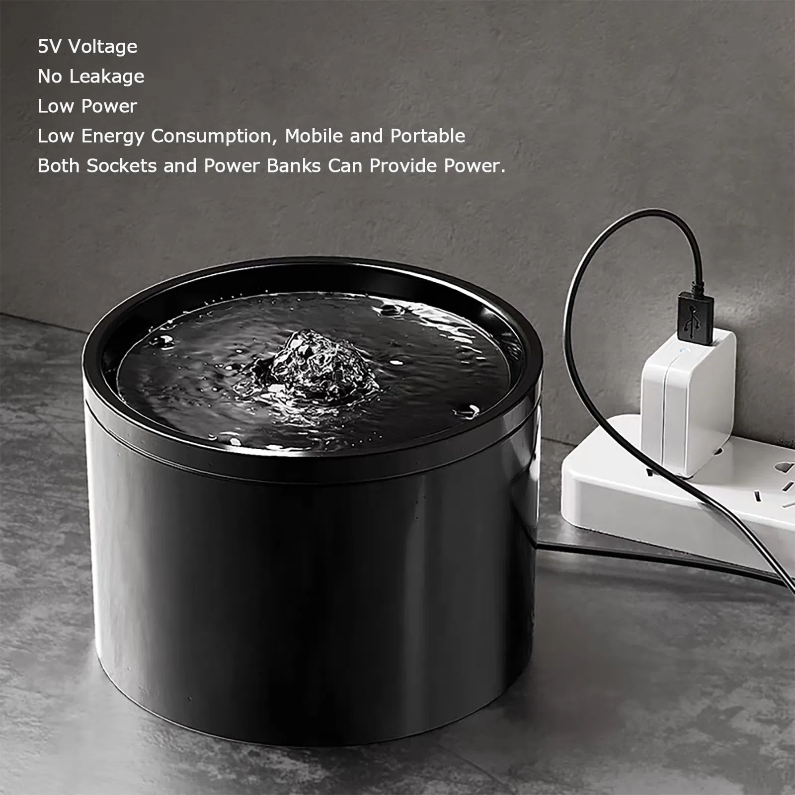 Automatic Ceramic Pet Water Fountain with Silent Circulation Filter Battery-Powered for Cats Dogs