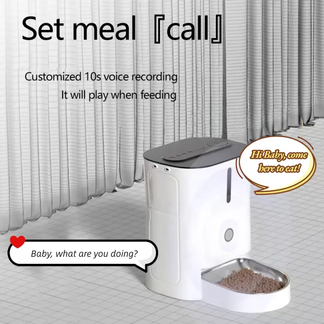 Tuya APP 2.4G 5g Control Smart Pet Feeder with 10s Recording