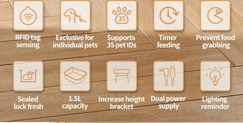 Pet Smart Automatic Food Feeder with RFID for Dogs and Cats