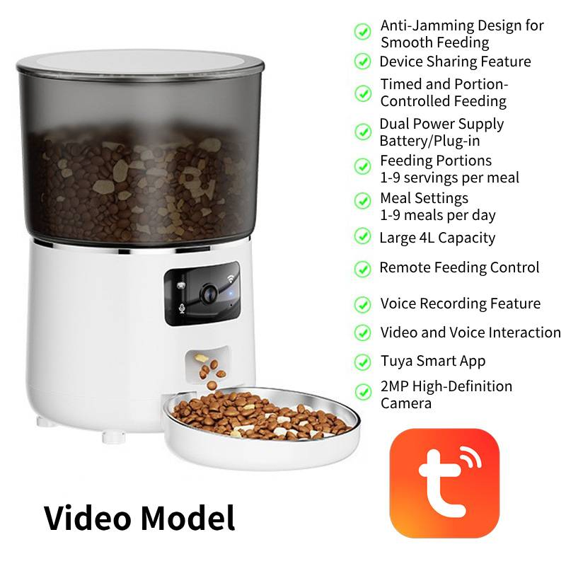 Automatic Feeder with HD Camera for Voice Video Recording Cats Dogs Food Dispenser