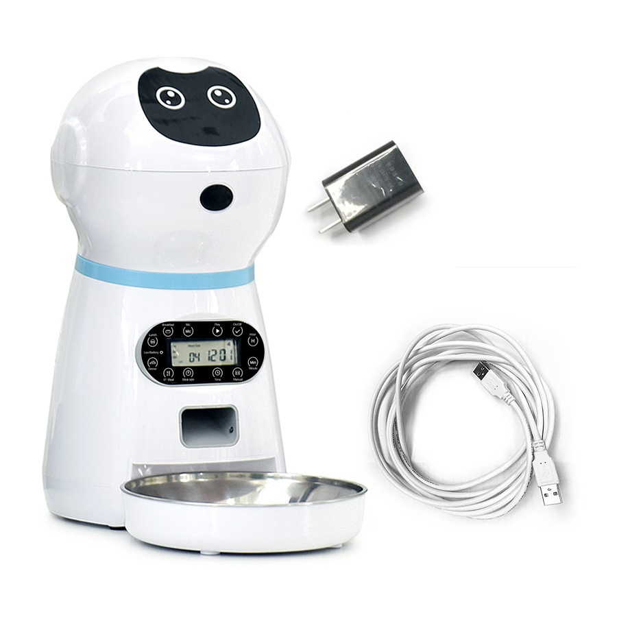 Intelligent Timed Automatic Pet Feeder Plastic Food Tray Robot Feeder for Cat and Dog