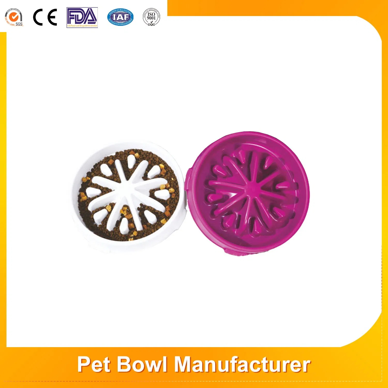Easy to Clean Non Slip Dog Food Drinking Bowl Automatic Water Addition Portable Pet Slow Feeder
