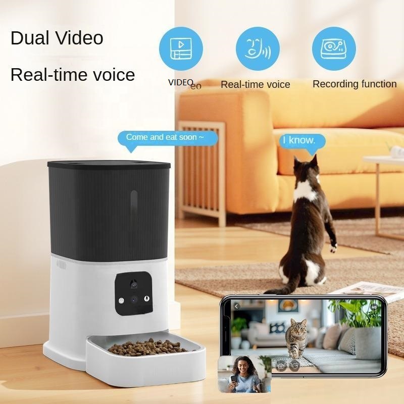 OEM/ODM Eco-Friendly Charge Battery Operated Automatic Pet Feeder with Camera App Control Timed Smart Feeding for Cats Dogs