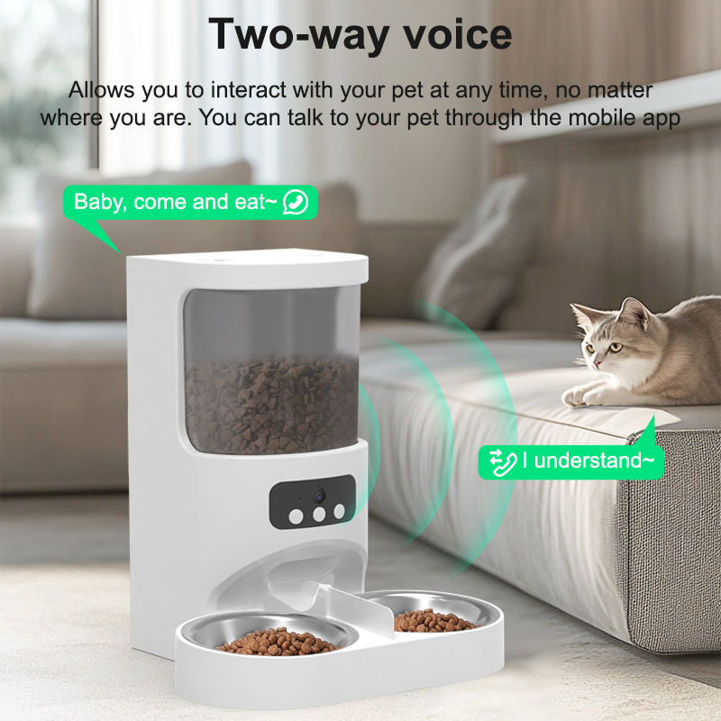 OEM/ODM Smart Pet Feeder with Camera, 4L 6L Automatic Dog Cat Food Dispenser with WiFi/APP Control &amp; Video Monitoring