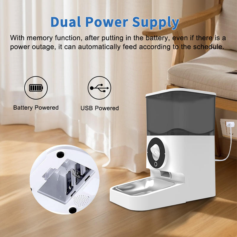 HD Camera Pet Monitoring Automatic Pet Feeder for Cats Dogs Dry Food Smart Feeder with Anti-Clog &amp; LCD Pet Products