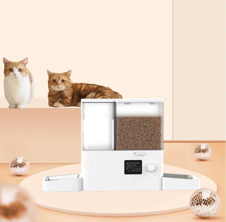 Factory New 2-in-1 Integrated Pet Water Grain Feeder WiFi Automatic All-in-One Timed Cat Dispenser Plastic Material Charge Power